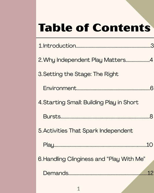 How to Encourage Independent Play